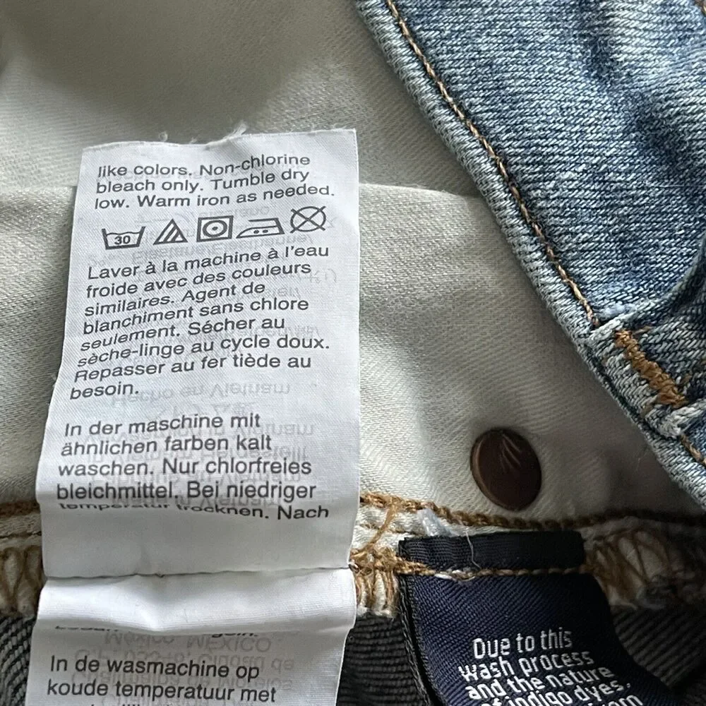 Madewell SZ 24 Cali Demi-Boot Jeans Button-Fly Mid-Rise Distressed Whiskered - Picture 11 of 11